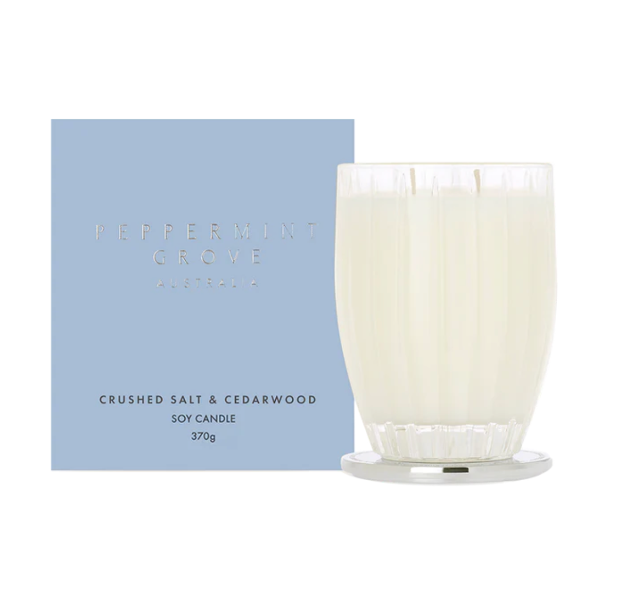 Pepperment Grove Soy Candle - Crushed Salt and Cedarwood 370g