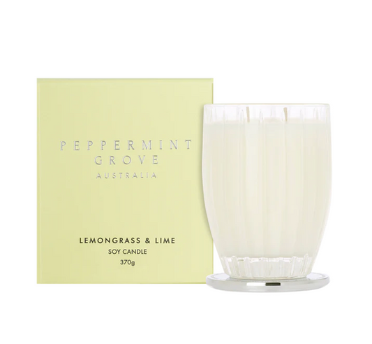 Pepperment Grove Soy Candle - Lemongrass and Lime 370g